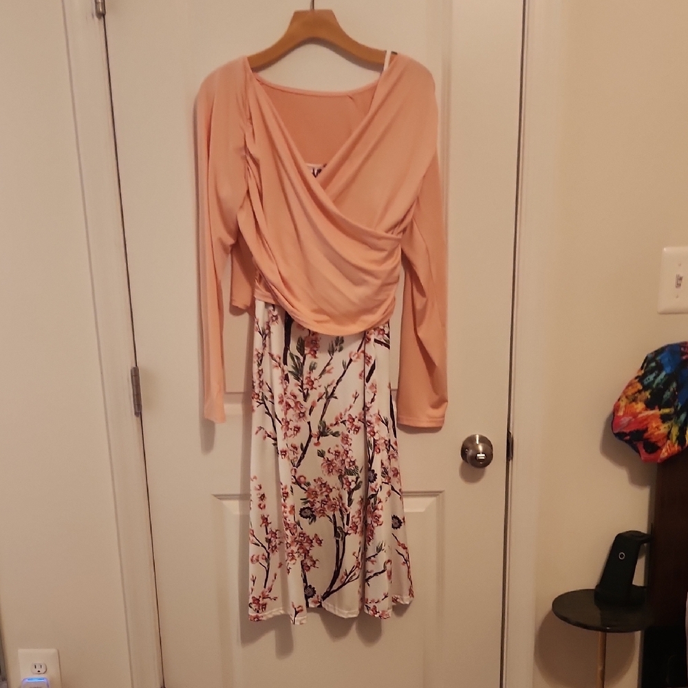 Lovely Spring Floral Dress with Wrap